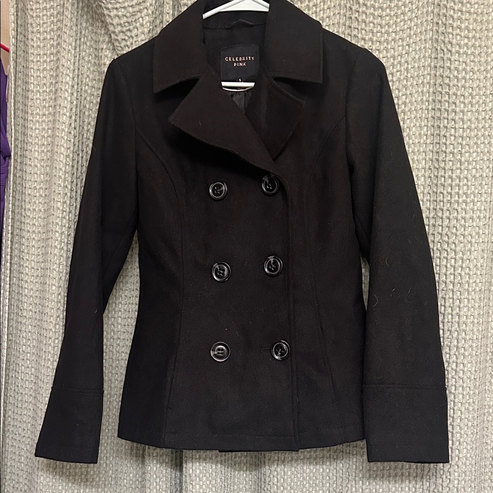 Classic black women’s pea coat